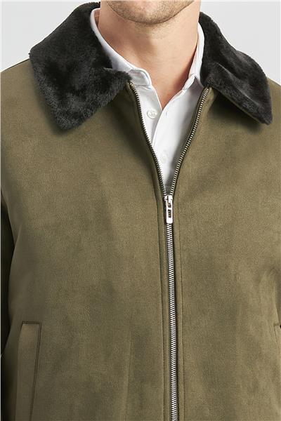 Koyu Haki Dolumlu Kürklü Yaka Likralı Kapitoneli Astar Slim Fit Dar Kesim Casual Mont 1007245152