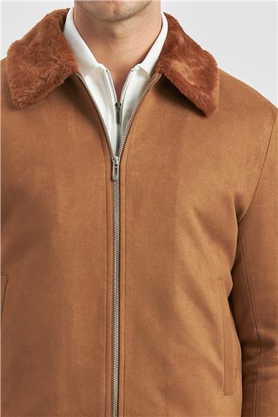 Tütün Dolumlu Kürklü Yaka Likralı Kapitoneli Astar Slim Fit Dar Kesim Casual Mont 1007245152