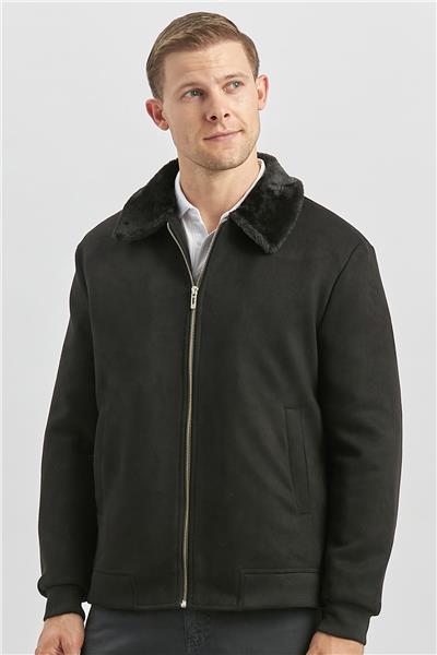 Siyah Dolumlu Kürklü Yaka Likralı Kapitoneli Astar Slim Fit Dar Kesim Casual Mont 1007245152