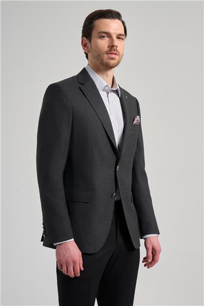 Düz Bez Ayağı Mono Yaka Tam Astar Esnek 6 Drop Comfort Fit Ceket 1002245902