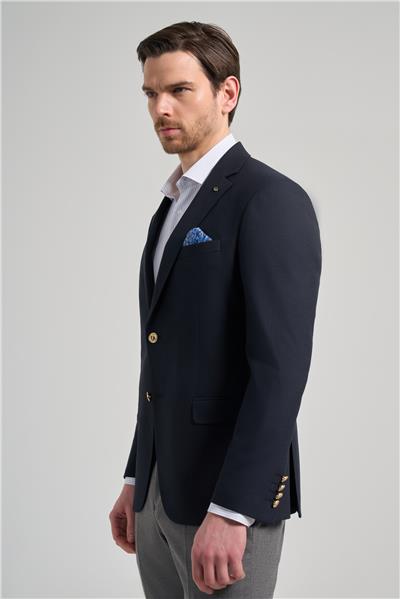 Düz Bez Ayağı Mono Yaka Tam Astar Esnek 6 Drop Slim Fit Ceket 1002245903