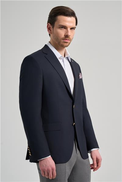 Düz Bez Ayağı Mono Yaka Tam Astar Esnek 6 Drop Comfort Fit Ceket 1002245902