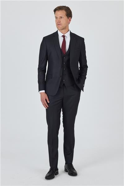 Füme Mono Yaka Yelekli 6 Drop Slim Fit Tam Astar Takım Elbise 1001250171
