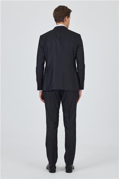 Füme Mono Yaka Yelekli 6 Drop Slim Fit Tam Astar Takım Elbise 1001250171