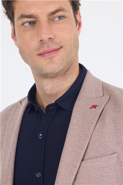 Düz Örme Pamuklu 6 Drop Slim Fit Ceket 1002250114