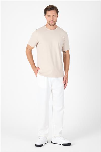 Fındık Kısa Kol Bisiklet Yaka Cepsiz Pamuklu Casual Slim Fit Tişört 1011250165