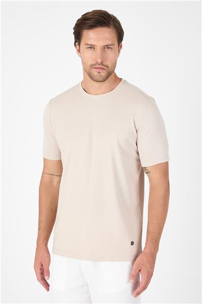 Fındık Kısa Kol Bisiklet Yaka Cepsiz Pamuklu Casual Slim Fit Tişört 1011250165