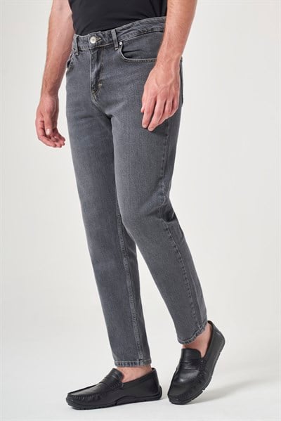 Füme 5 Cep Gabardin Slim Fit Pamuklu Denim Jean Kot Pantolon 1023260154