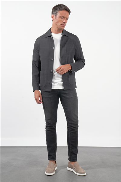 Füme Berberi Yaka Slim Fit Esnek Mont 1007260154