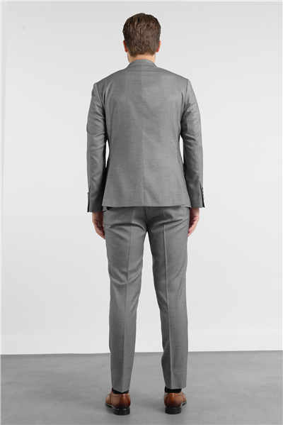Füme-Beyaz Kırlangıç Yaka 6 Drop Slim Fit Tam Astar Esnek Takım Elbise 1001260163