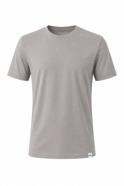 Füme Bisiklet Yaka Kısa Kol Slim Fit Pamuklu Tişört 1011265166