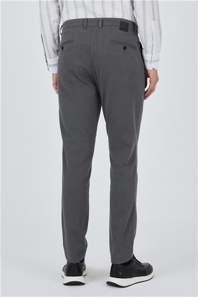 Füme Desenli Armürlü Yan Cep Düz Paça Comfort Fit Pamuklu Casual Chino Pantolon 1003250122