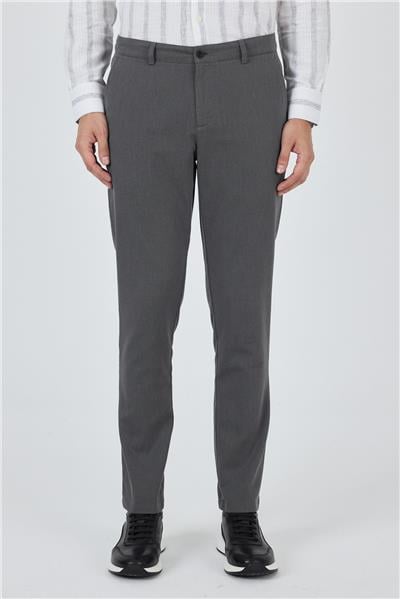 Füme Desenli Armürlü Yan Cep Düz Paça Comfort Fit Pamuklu Casual Chino Pantolon 1003250122