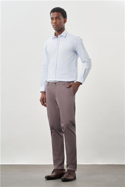 Füme Pamuklu Yandan Cepli Casual Comfort Fit Chino Pantolon 1003245169