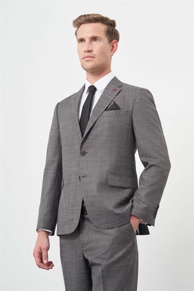 Füme Düz Flannel Mono Yaka 2 Düğme 4 Drop Comfort Fit Classic Takım Elbise 1001245164