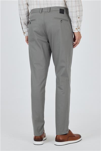 Füme Gabardin Yan Cep Düz Paça Comfort Fit Pamuklu Casual Chino Pantolon 1003250121