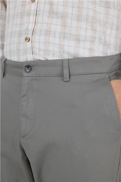 Füme Gabardin Yan Cep Düz Paça Comfort Fit Pamuklu Casual Chino Pantolon 1003250121