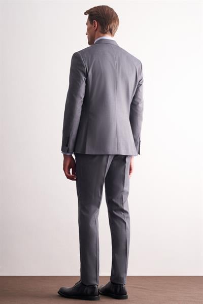 Füme Kırlangıç Yaka Kendinden Desenli Esnek Bel Slim Fit 6 Drop Takım Elbise 1001255168
