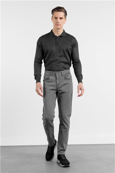 Füme Pamuklu 5 Cep Düz Paça Slim Fit Casual Denim Pantolon 1023260152