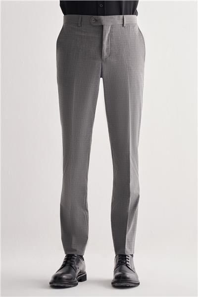 Füme Yan Cep Açık Paça Kendinden Desenli Slim Fit  Pantolon 1003255152