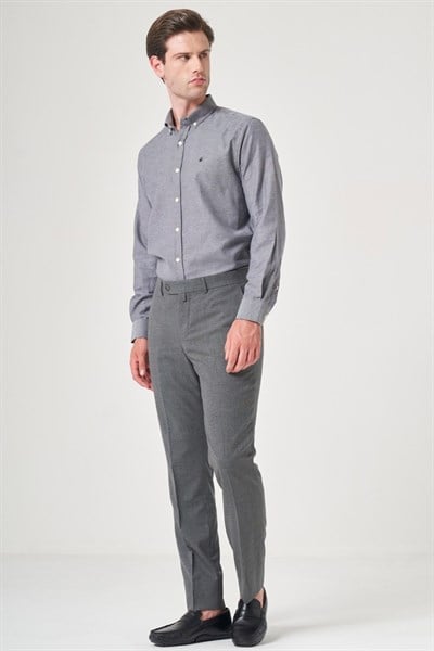 Füme Yan Cep Filafil Desen Slim Fit Esnek Pantolon 1003260152