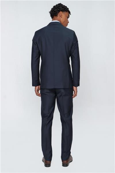 Lacivert Gabardin Mono Yaka Astarlı 4 Drop Comfort Fit Rahat Kesim Basic Takım Elbise 1001235009