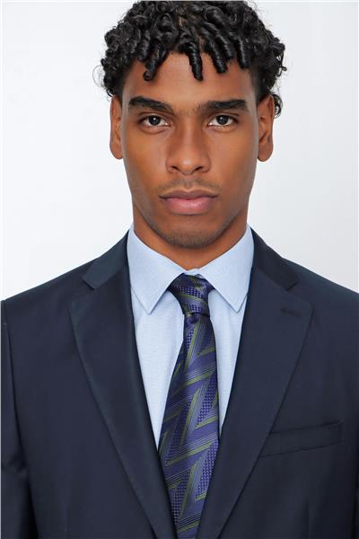 Lacivert Gabardin Mono Yaka Astarlı 4 Drop Comfort Fit Rahat Kesim Basic Takım Elbise 1001235009