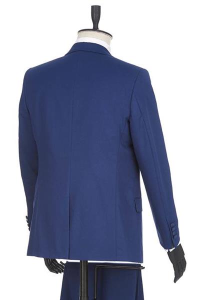 Lacivert Gabardin Mono Yaka Astarlı Yelekli 6 Drop Slim Fit Dar Kesim Smokin Damatlık 1001190166