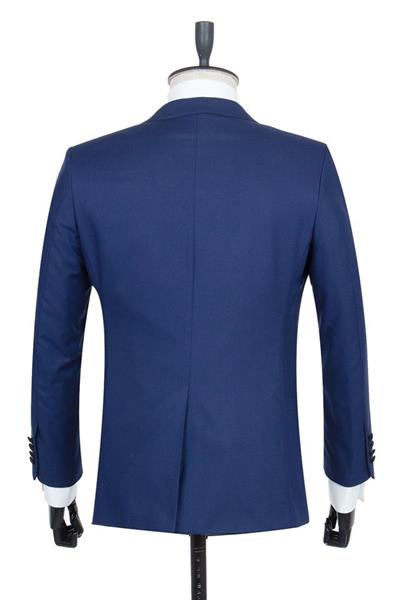 Lacivert Gabardin Mono Yaka Astarlı Yelekli 6 Drop Slim Fit Dar Kesim Smokin Damatlık 1001195166