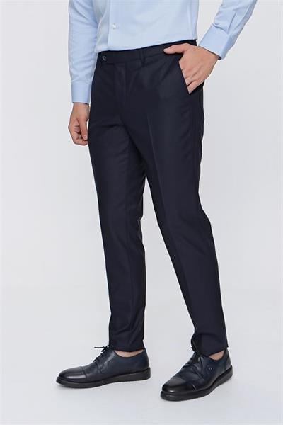 Lacivert Yandan Cepli Basic Slim Fit Pantolon 1003220013