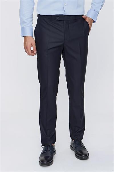 Lacivert Yandan Cepli Basic Slim Fit Pantolon 1003220013