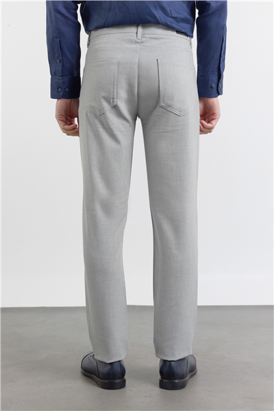 Gri 5 Cep  Düz Paça Esnek Slim Fit  Casual Pantolon 1003255157