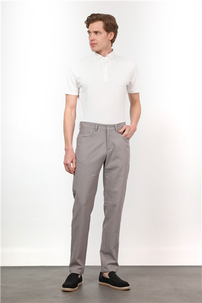 Gri 5 Cep Slim Fit Pamuklu Pantolon 1003260170