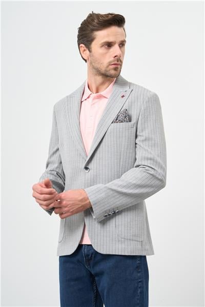 Gofreli Kırlangıç Yaka Likralı 6 Drop Slim Fit Klasik Ceket 1002240111