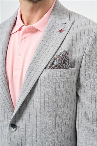 Gofreli Kırlangıç Yaka Likralı 6 Drop Slim Fit Klasik Ceket 1002240111