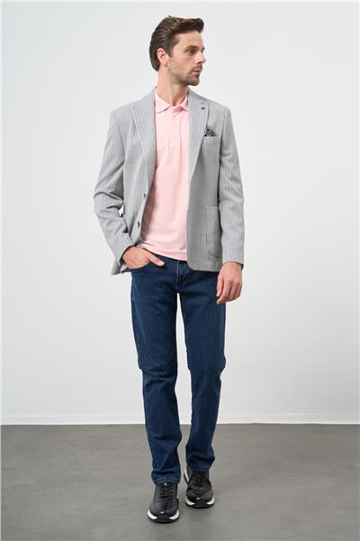 Gofreli Kırlangıç Yaka Likralı 6 Drop Slim Fit Klasik Ceket 1002240111
