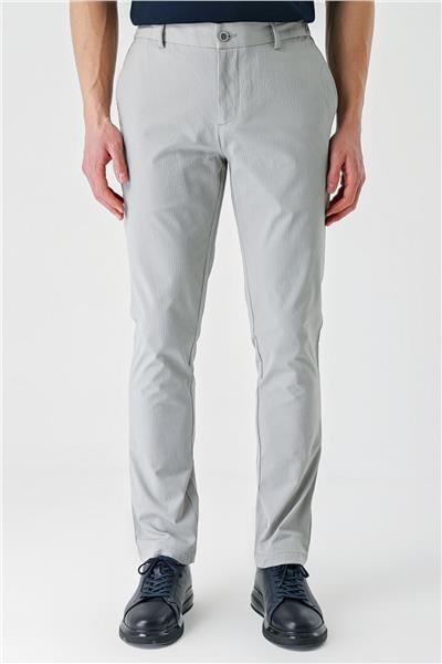 Gri Pamuklu Yandan Cepli Casual Slim Fit Jogger Pantolon 1003240206