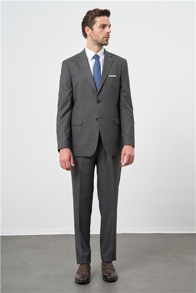 Gri Mono Yaka 6 Drop Comfort Fit Tam Astar Esnek Takım Elbise 1001240178