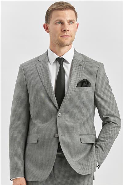 Gri Desenli Mono Yaka Astarlı 6 Drop Slim Fit Dar Kesim Takım Elbise 1001240174