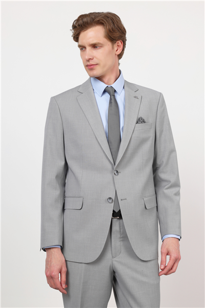 Gri Mono Yaka 4 Drop Comfort Fit Tam Astar Esnek Takım Elbise 1001260168