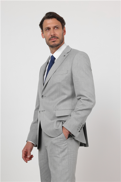 Gri Mono Yaka 6 Drop Comfort Fit Tam Astar Esnek Takım Elbise 1001260167