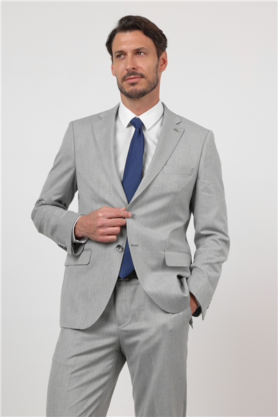 Gri Mono Yaka 6 Drop Comfort Fit Tam Astar Esnek Takım Elbise 1001260167