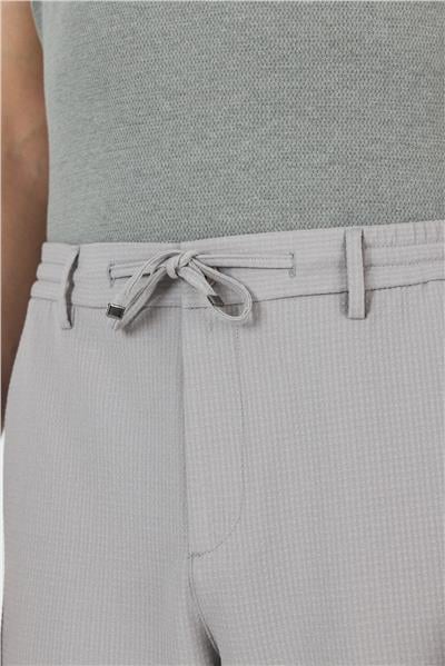 Gri Düz Esnek Gabardin Casual Şort 1016250150