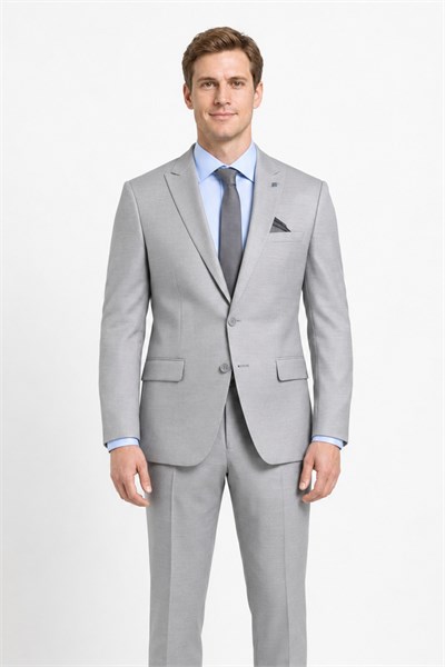 Gri-Ekru Kırlangıç Yaka 6 Drop Slim Fit Tam Astar Esnek Takım Elbise 1001260163