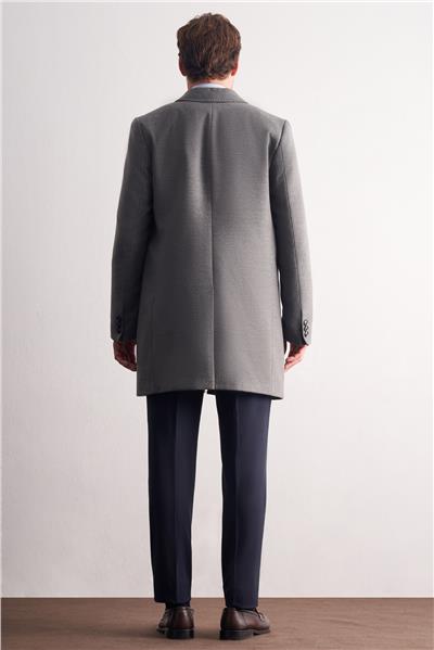 Gri Kılıç Yaka Kruvaze Comfort Fit Esnek Classic Kaban 1008255164