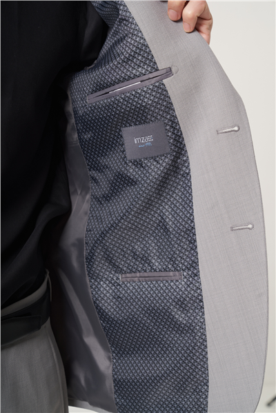 Gri Mono Yaka 6 Drop Slim Fit Tam Astar Esnek Takım Elbise 1001260181