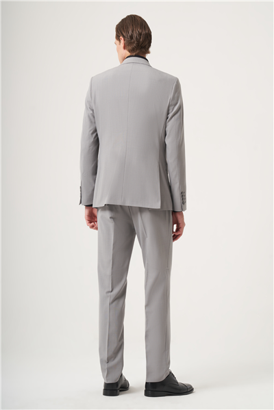 Gri Mono Yaka 6 Drop Slim Fit Tam Astar Esnek Takım Elbise 1001260181
