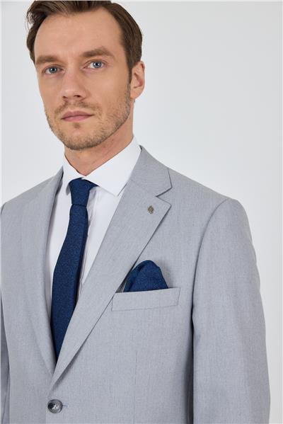 Gri Mono Yaka Desenli Astarlı Çift Yırtmaç Esnek 6 Drop Comfort Fit Classic Takım Elbise 1001250161