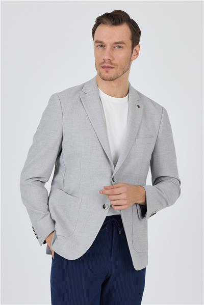Mono Yaka Düz 2 Düğme Casual Esnek Slim Fit Ceket 1002250123