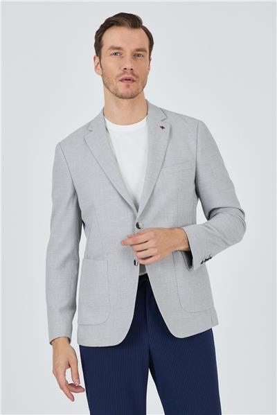 Mono Yaka Düz 2 Düğme Casual Esnek Slim Fit Ceket 1002250123